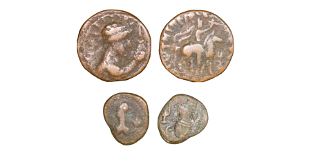 Ancient Greece. Olbia/Skythia lot of 2x Black Sea bronzes, Æ 20 & 13. 400-250BC.