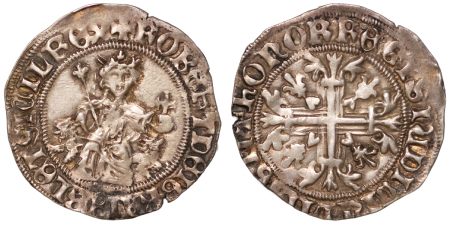 French States, County of Provence. Robert D'Anjou AR Carlin. 1309-1343. 