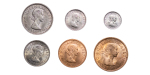 New Zealand. Elizabeth II Ni & CU set of uncirculated currency issue coins. 1963-1965.