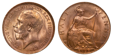 Great Britain. George V CU Halfpenny. 1925.