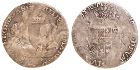 Great Britain. Philip & Mary AR Sixpence. Date below var. 1554.