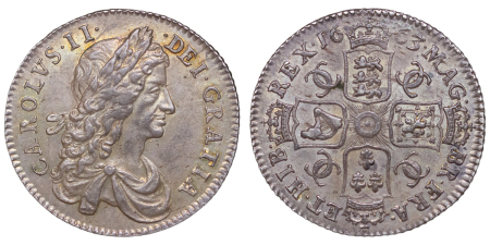Great Britain. Charles II AR Shilling. 1663.