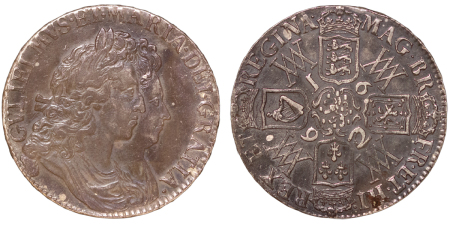 Great Britain. William & Mary AR Crown. Quinto edge. 1692.