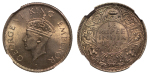 India, British Colonial. George VI AR ¼ Rupee (Lot x4 graded).