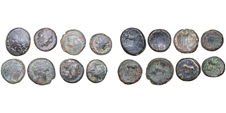 Ancient Greece, Macedonia. Pella Æ 16 to 20.00mm, lot of 8x pieces. 158-149BC.