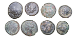 Ancient Greece, Macedonia. Pella Æ 16 to 20.00mm, lot of 8x pieces. 158-149BC. 