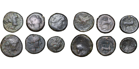 Ancient Greece. Thessolonica Æ 16-21.00mm lot of 6x pieces. 187-31BC.