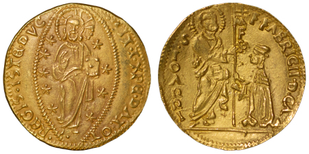 Greece. Fabrizio of Carretto. Order of the Knights of Rhodes AV Ducat. 1513-1521AD. 