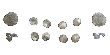 Moldova, Lithuania & Genovese. Duke Svitrigaila AR Asprokastron (x5) lot. 1430-1480AD.