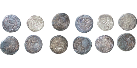 Moldova & Wallachia. Vladislav II AR Ducat (lot x 6). 1447-1456AD.