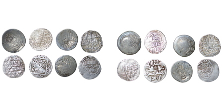 Islamic. Juchid lot of 8x Silver Dangs. 770-775H. 