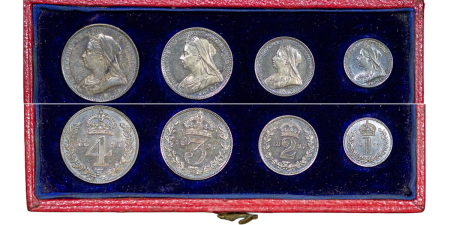 Great Britain. Victoria AR Dated Box Maundy Set. 1897.