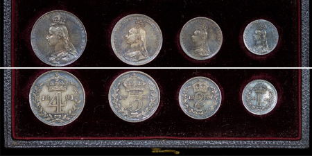Great Britain. Victoria AR Boxed Maundy Set. 1891.