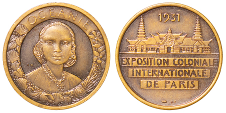 France. Colonial International Exposition Æ Medallion for Oceanie. 1931. 
