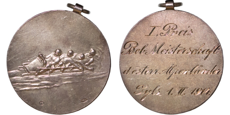 Austria, Igls. Tyrolean AR 4 Man Bobsleigh Winning prize medal. 1914.