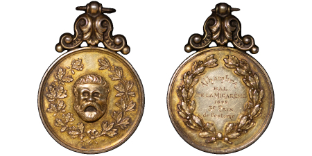France. Paris AR Carnival La Mi-Carême AR Medal for 3rd Prize in the Mardi Gras Costume section. 1899.. 