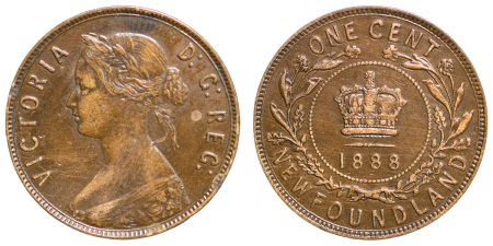 Canada, Newfoundland. Victoria CU 1 Cent. 1888.