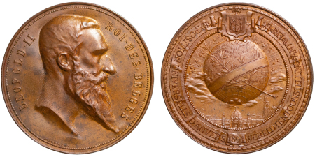 Belgium, Antwerp. Leopold II Æ Medallion, "Universal Exposition". 1894.
