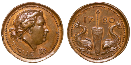 Sweden. Admiral Henrik Trolle CU Medal. 1780.