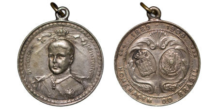 Brazil. Silver Homage to the King of Portugal Medal.1908.