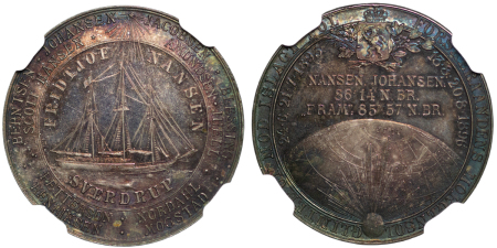 Norway. Fridtjof Nansen. Norwegian Polar Expedition AR Medallion. 1893-1896.