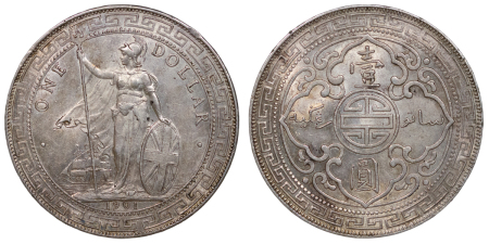 GB & Hong Kong. Victoria AR Trade Dollar. Bombay mint. 1901B.