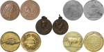 Europe. Lot of 5x base metal Medallions depicting Animals. 1715-1955. 