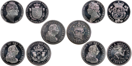 Great Britain. Lot of 5x Retro Pattern Fantasy Crowns. Circa 1980.