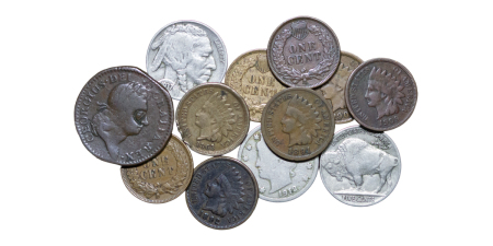 United States. Mixed lot of 12x coins. 1723-1937.