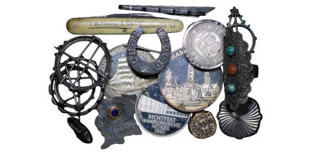 Germany. Mixed lot of Silver, Silver plated and advertising items. 1700-1980. 