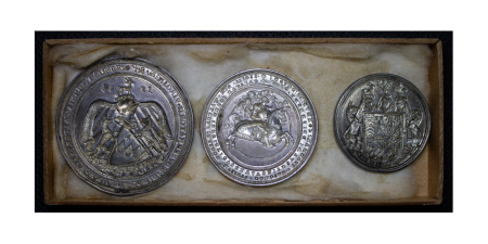 Great Britain. Jersey. British Museum Commissioned Raleigh Seal Electrotypes of 3x Boxed Medallions. 1904.