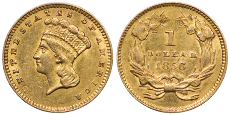 United States. Large Indian Head AU 1 Dollar. 1856.