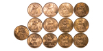 Great Britain. George V & George VI CU Penny lot of 13. 1936-1938. 