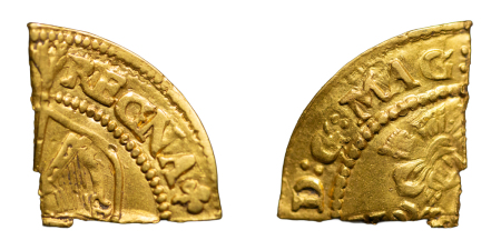 Great Britain. James I AU Cut ½ Laurel piece. 1566-1625.