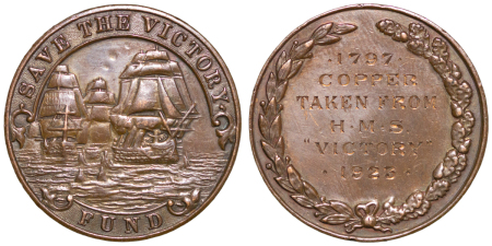Great Britain. George V Æ Medal. "Save the Victory". 1923.