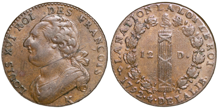 France. Louis XVI Æ 12 Deniers. 1774K. 