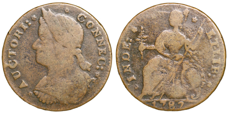United States. Colonial Connecticut CU ½ Penny Token. 1787.