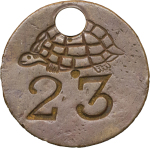 Jamaica. Brass Fruit Plantation Works Tally. c. 1920-1930. 