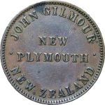 New Zealand, New Plymouth CU Penny Token. 1875.