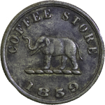 Ceylon, Colombo Slave Island Brass Sixpence token. 1859.