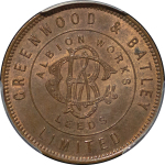 India, British Colonial. Bombay CU Half Rupee Token. c. 1905.