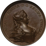 <mark>Sweden</mark>. Queen Ulrika Eleonora Æ Medallion. 1719. 