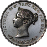 India, British Colonial. Queen Victoria Jubbulpore Exhibition AR Medal. 1866. 