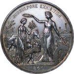 India, British Colonial. Queen Victoria Jubbulpore Exhibition AR Medal. 1866. 