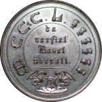Switzerland, Basel. Basel Earthquake White Metal Medallion. 1856.