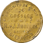 Gibraltar. Soap Merchants Brass token.. 1870-88. 