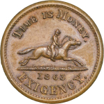 USA, New York.. Husseys Special Message Post CU 1 Cent token. 1863. 