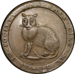 Great Britain, Middlesex CU Cat Farthing token. 1796. 
