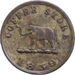 Ceylon, Colombo Slave Island Brass Sixpence token. 1859.