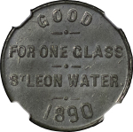 Canada, Quebec. St. Leon Mineral Water Company Ltd Alu 1 Glass of water token. 1890.